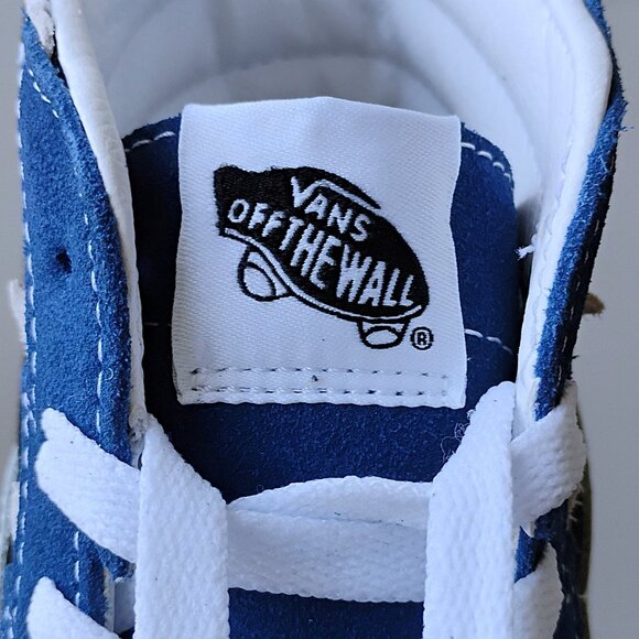 Vans Men Sk8-Hi Bolt Suede/Canvas High Top Sneaker in Beautiful True Blue/Black - Picture 10 of 13